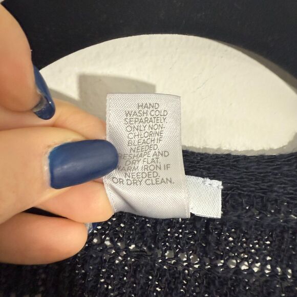 J JILL Open Knit Stole/Wrap - Navy One Size - Picture 5 of 5